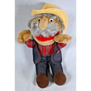 Vintage Shotgun Red Plush Autographed Straw Hat Hee Haw TV Show 15"